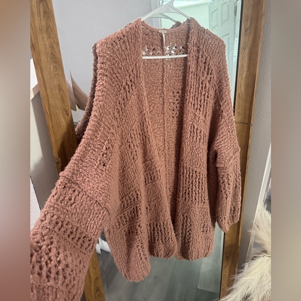 Free People Saturday Morning Chunky Knit Open Cardigan - Picture 3 of 4